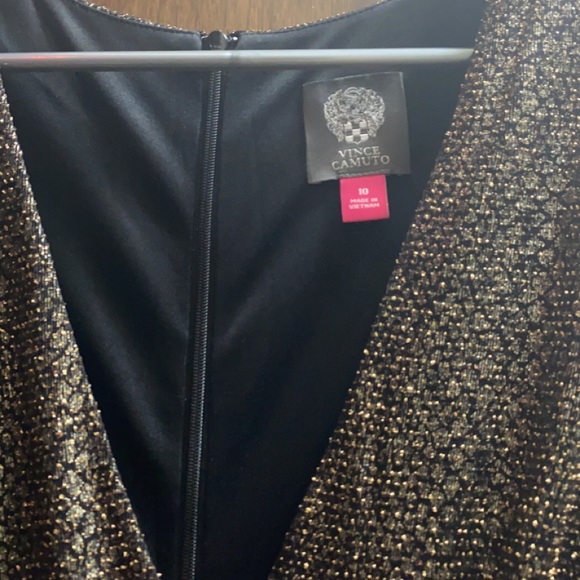 Vince Camuto Metallic Gold WRAP Dress - Picture 4 of 4